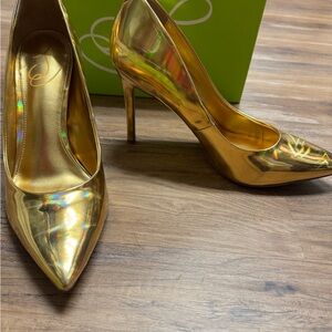 Sam Edelman Shiny Gold Heels